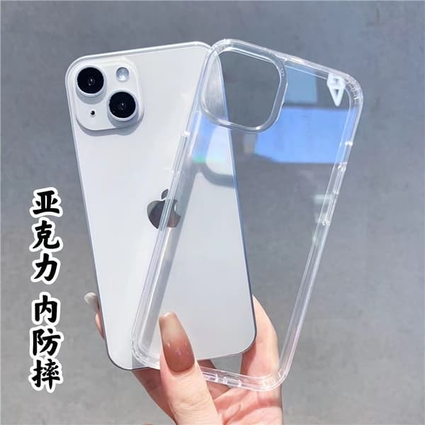 2 stk. deksel til iPhone 17 akryl innside for fallbeskyttelse transparent