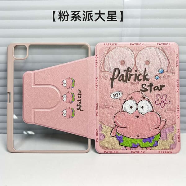 Stilfuldt etui til iPad 7/8/9 10,2-tommer Pink Patrick Star