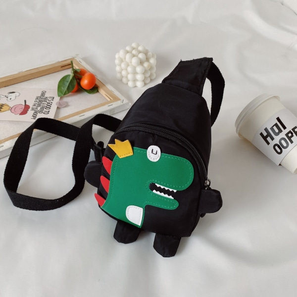 Børn Børnerygsæk Toddler Skoletaske Brysttaske Dinosaur Bag All-Match Messenger Bag Dinosaur style black