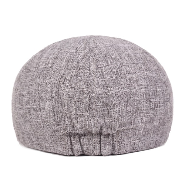 Baretterhat Bomuld og hør Baretter Mænds og kvinders Peaked Cap Advance Hatte Outdoor Tourist Hat Monokrom Baret light grey L（58-60cm）