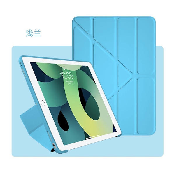 Etui for iPad Pro 2022 10 Lyseblå Multifunksjon Folding Solid Farge
