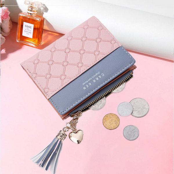 Naisten lompakko kolikkolaukku Lyhyt vetoketjullinen nappikiinnitys Pieni korealainen muoti Trendikäs Light gray