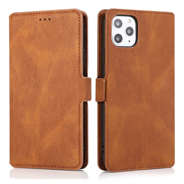 Etui til iPhone 14 Brun Retro Liege Multifunksjonell Kortlommebok