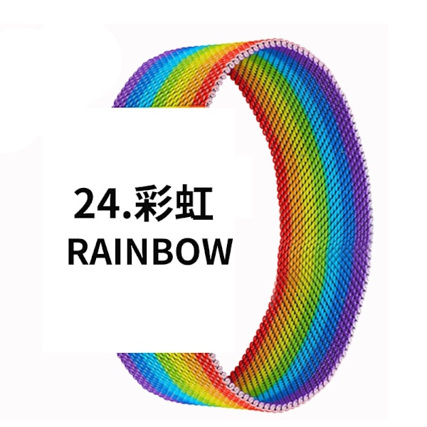 Kellon ranneke Apple Watch iWatchille Soveltuu: 1-9 sukupolvi/SE 38/40/41mm 24 sateenkaari