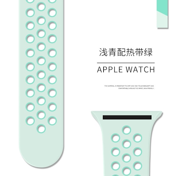 Klockarmband för Apple Watch iWatch 38/40/41/42mm Standard/S Ljusgrön med tropisk grön