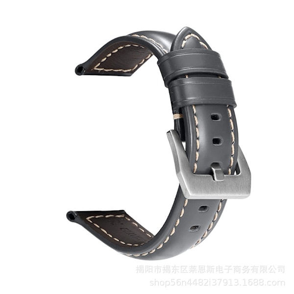 Klockarmband för Apple Watch iWatch Tillämpligt gränssnitt 42-44-45-49mm HW-Glansigt läder rymdgrå-Silverspänne- PNH