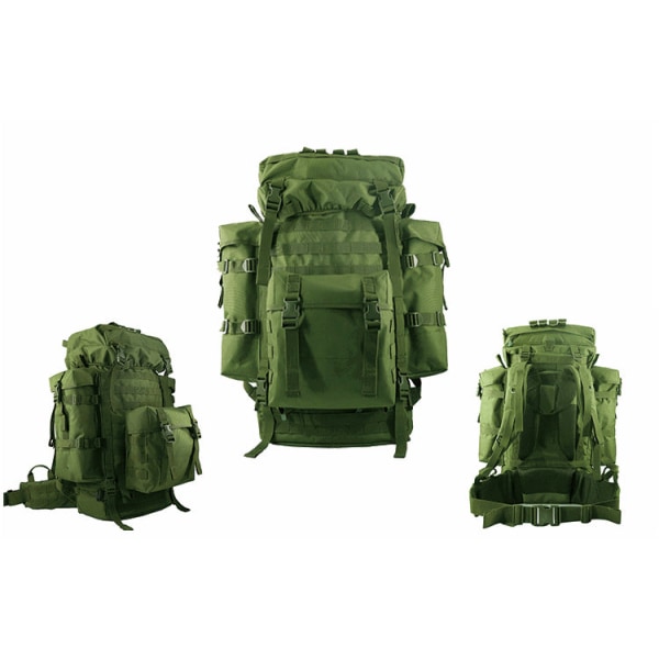 Naisten tyttöreppu olkalaukku koululaukku 80L Reloaded Professional Vuorikiipeily Suurikapasiteettinen Tactical Shiralee Outdoor Camping 35*25*67cm Green ruins