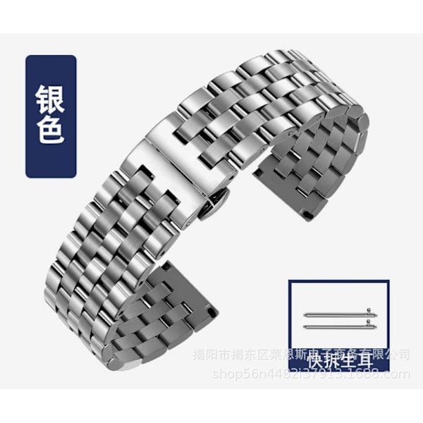 Kellon ranneke Apple Watch iWatchille 42-44-45mm HW-Silver MD viisihelmiselle teräsvyölle