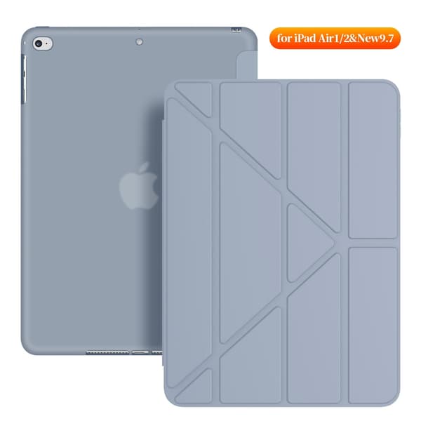 Stilfuldt etui til iPad 2 3 4 Lavendelgrå Transformers Læder