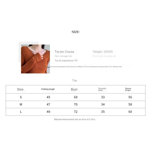 Women Knitwear Autumn Winter Sweater Bottoming Shirt V-neck Low Collar Crossover Tops Inner Wear Orange M