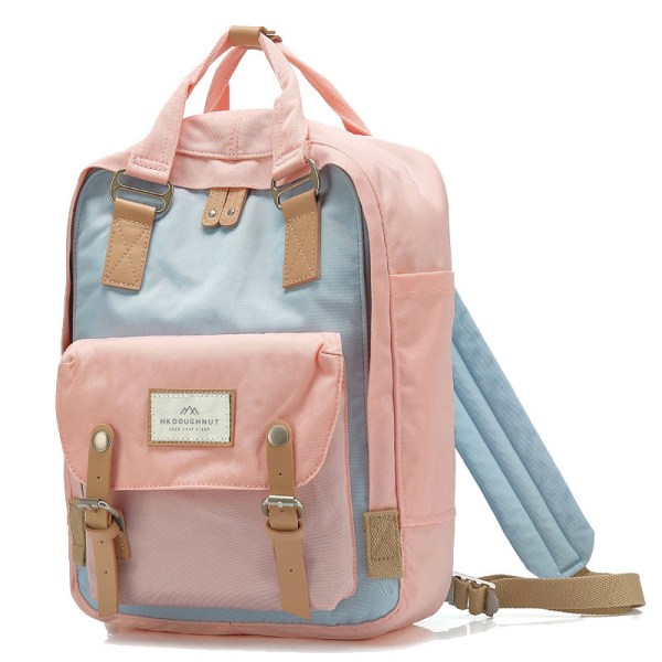 Skolstudent Ryggsäck College Bokväska Resväska Donut Casual Enfärgad Polyester Light pink with ice blue