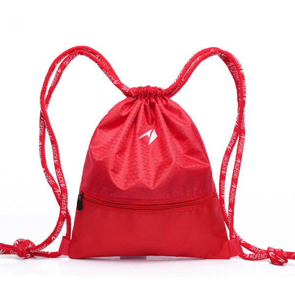 Women girl backpack shoulder bag schoolbag Bags Drawstring Pull String Large Size Basketball Outdoor Football Bag Red
