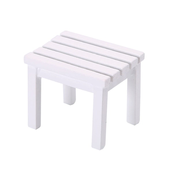 Miniaturemøbler Legetøj Dukkehus gør-det-selv-dekorationstilbehør Mini 1:12 Parkstol White short stool