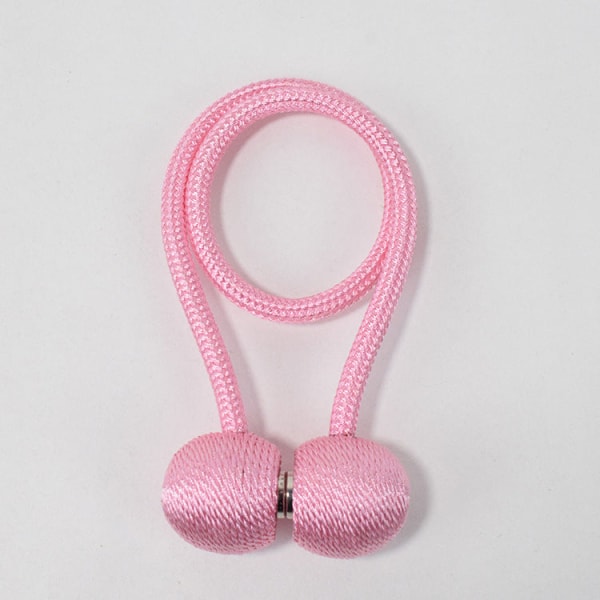 Yksinkertainen yksivärinen kuulokeverho Magneettinen solki verhon sideköysi Pink