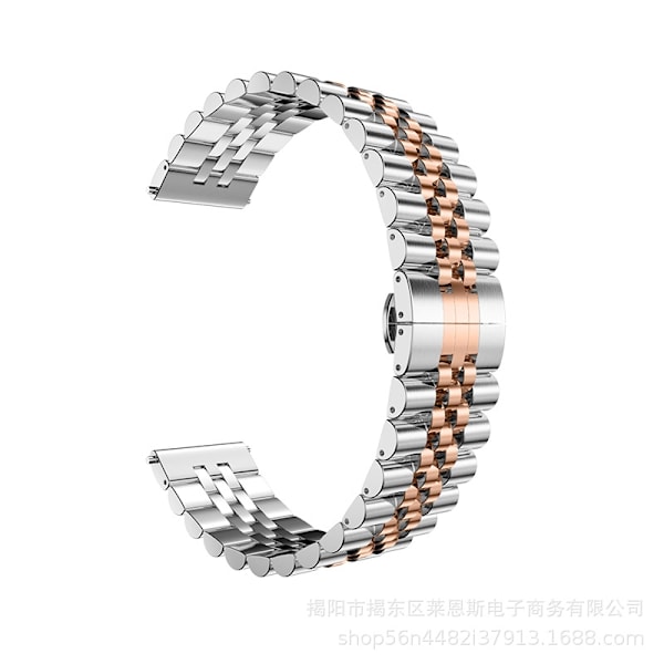 Kellon ranneke Apple Watch iWatch -kelloon, koko 42-44-45mm HW-Hopea Ruusukulta Härän Rengas Viisi Helmeä