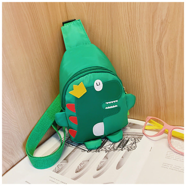 Barn Barn Ryggsekk Småbarn Skoleveske Dinosaur Messenger Bag Bryst Bag Travel Green