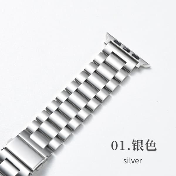 Urrem til Apple Watch iWatch 44/45/46/49MM Sølv solid rem