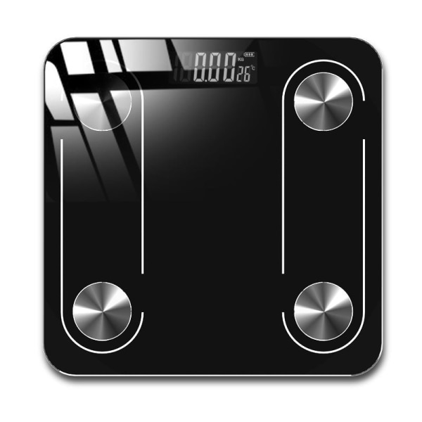 Kroppsviktsvåg Badrum Rund hörnplattform Digital Smart Elektronisk USB Laddningsprecision King black Rechargeable