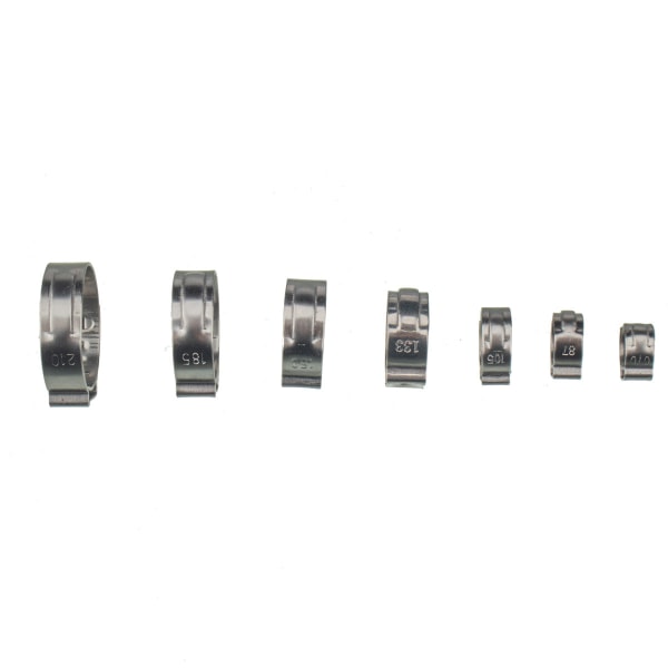 90st Slanganslutning Hoop Rostfritt stål Single Ear Infinite Clamp 7 Specifikationer