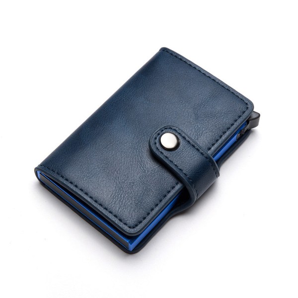 Kvinder pung møntpung Antimagnetisk kortetui Multifunktionel Anti-tyveri Swiping Metal Card Bag Retro Blue