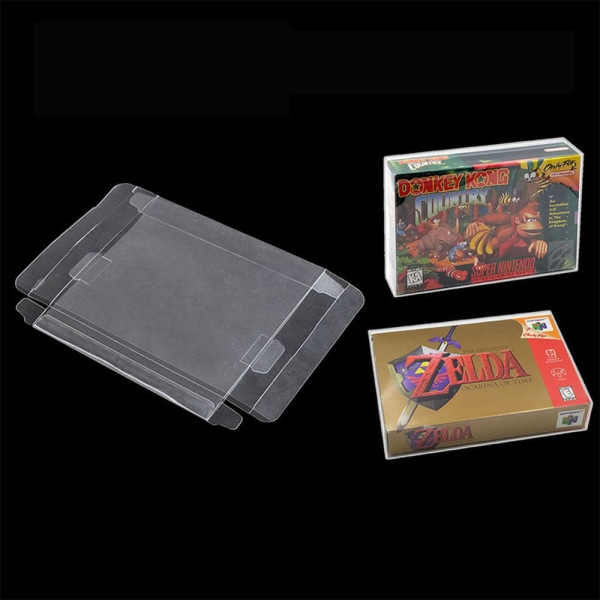 SNES/N64 pelikorttien suojakotelon säilytyskotelon kasettikotelon suojan näyttölaatikkoon