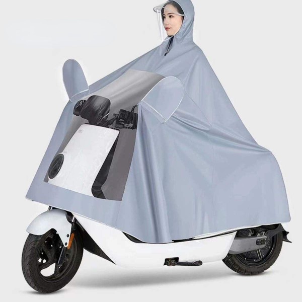 Raincoat Rain suit Electric Car Motorcycle Riding Summer Long Anti-Rainstorm 5XL double Gray Universal
