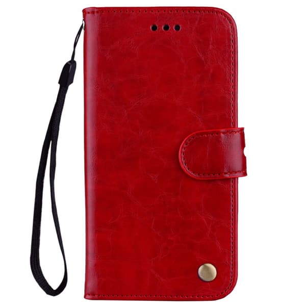 Etui til iPhone 15 Plus brun voks læder retro stil voks