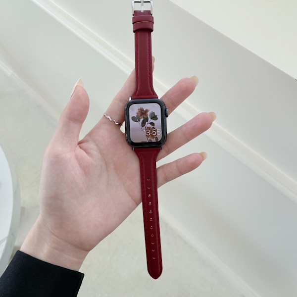 Klockarmband för Apple Watch iWatch S10/42mm vinröd