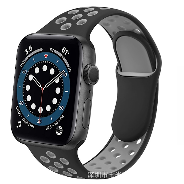 Klockarmband för Apple Watch iWatch 38/40/41mm förlängt svart grå