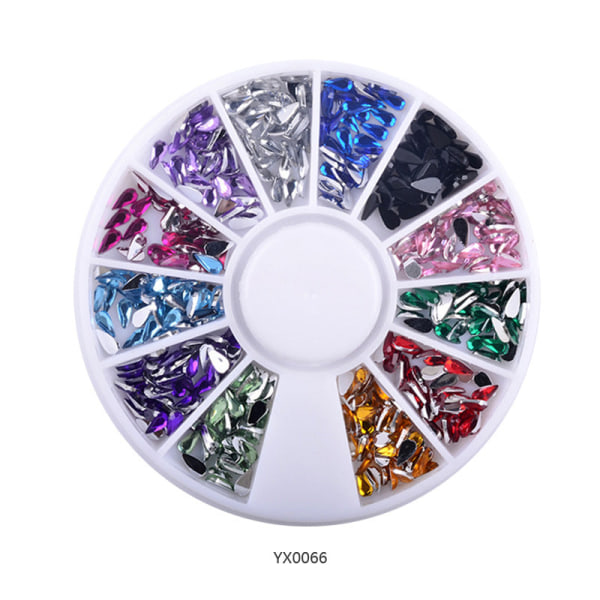 Kynsikoristeet Nail Art :lle tekojalokivi White Diamond Disc Ornament Peach Heart AB Diamond YX0066