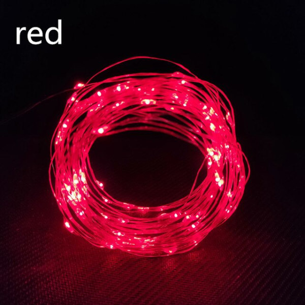 Romantisk 10M LED Garland String Supplies DIY Fairy Lights för Glas Hantverksflaska Bröllopsfödelsedagsfest Dekoration Baby Shower Red 1m 10led