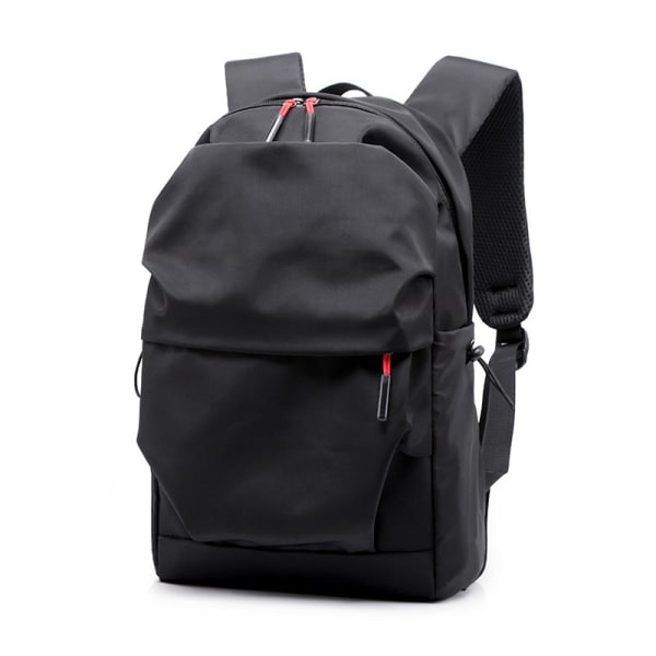 Mænd rygsæk skuldertaske ensfarvede vandtæt computertaske med stor kapacitet Standard Edition Black