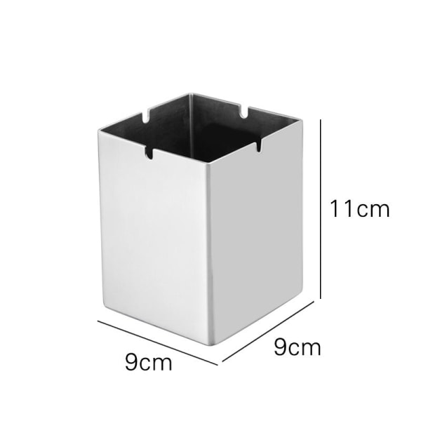 Askebeger KTV Rustfritt stål Overdimensjonert Enkel Anti-Grå Flue Vindtett Kommersiell Askebeger Medium square ashtray