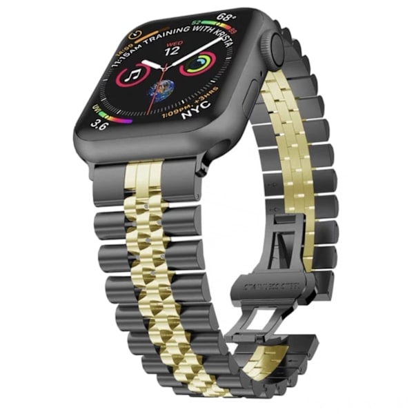 Klockarmband för Apple Watch iWatch 38/40/41/S10-42mm Svart och Guld