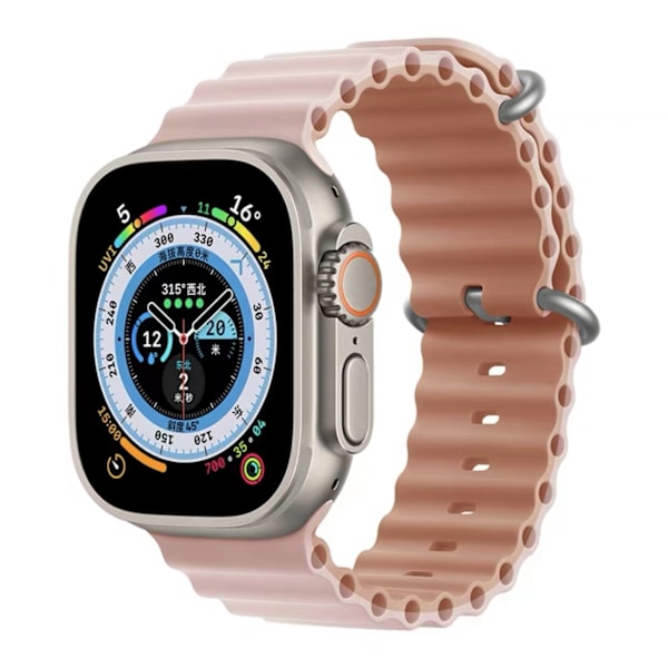 Urrem til Apple Watch iWatch 38-41 S10/42mm sort æske Oxford pink med rosagrå