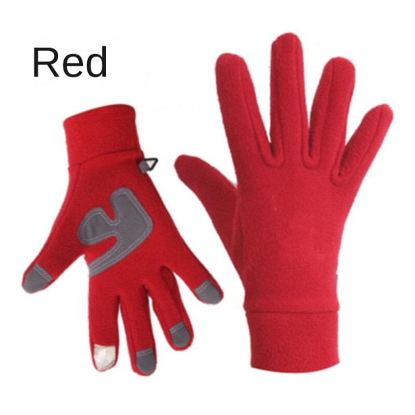 Dame Menn Sykkelhansker Polar Fleece Termisk Sklisikker Fleece Sports Touch Screen Red M