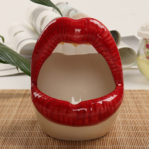 Askebæger Creative Individual Porcelæn Large Lip European Cute Restaurant Wine Red
