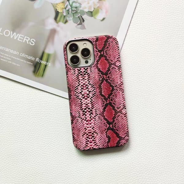 Kotelo iPhone 17:lle, punainen python-kuvio, puolikansi, kova, lämmönpoisto