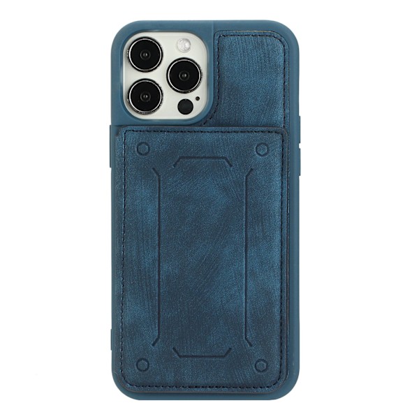 Fodral för iPhone 15 Plus blått läder plånbok stativ magnetiskt