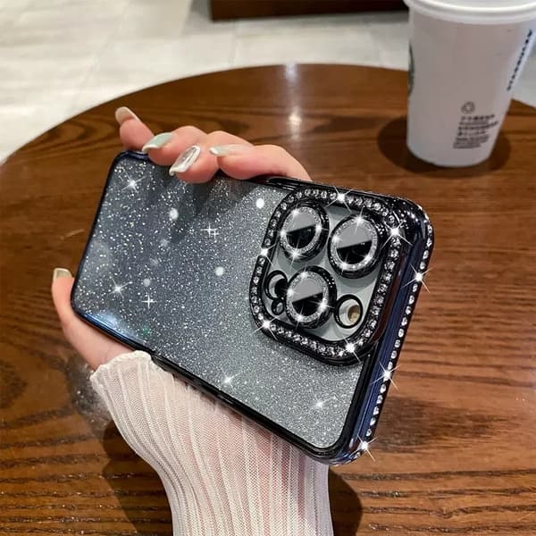 Etui til iPhone 17 Elektropletteret Diamantkant [Gradient Sort]