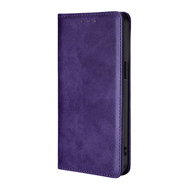 Kotelo iPhone 13 Pro Max -puhelimelle, violetti pilkku, yksinkertainen suojakotelo korttipaikalla, nahkaa