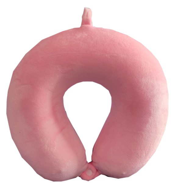 Pehmeä mukava matkatyyny, memory foam U-muotoinen kaulatyyny Pink Without eye mask