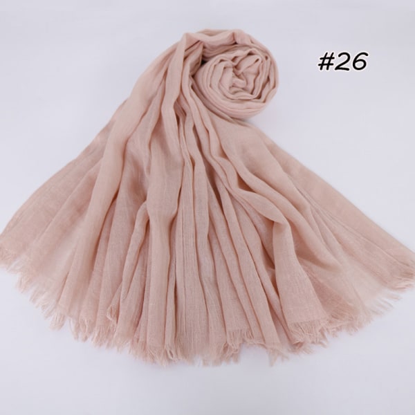 Kvinder Tørklæde Sjal 2022 Bomuld Linned Ensfarvet Tr Bomuld Koreansk Stil 26# light Xueya 190cm