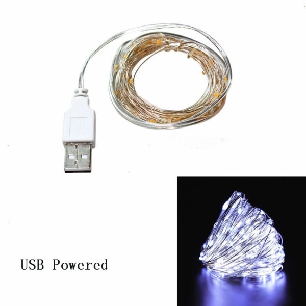 8 mallia USB String Lights Fairy Festoon Kaukosäädin Uudenvuoden joulukoristeet kotiin Huoneen jouluvalot ulkokäyttöön white2 20M 200LED