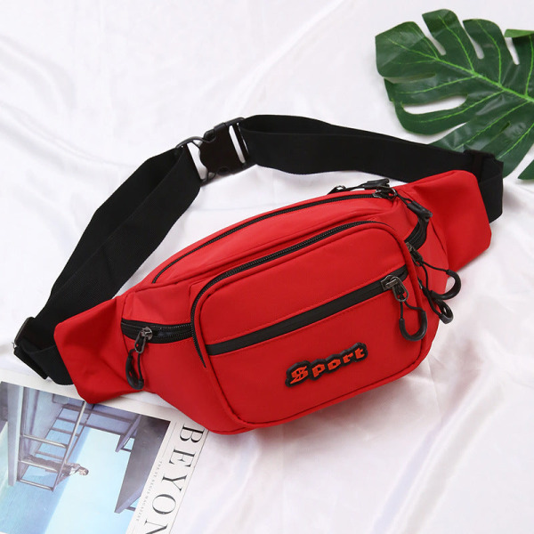 Fanny Pack Løbebælte Taljetaske Organizer Fashion Personality Red