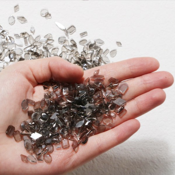 Negledekorasjoner for Nail Art Fairy Transparent Crystal Flat Shaped Aurora Rhinestone Aurora champagne 100 pcs/bag