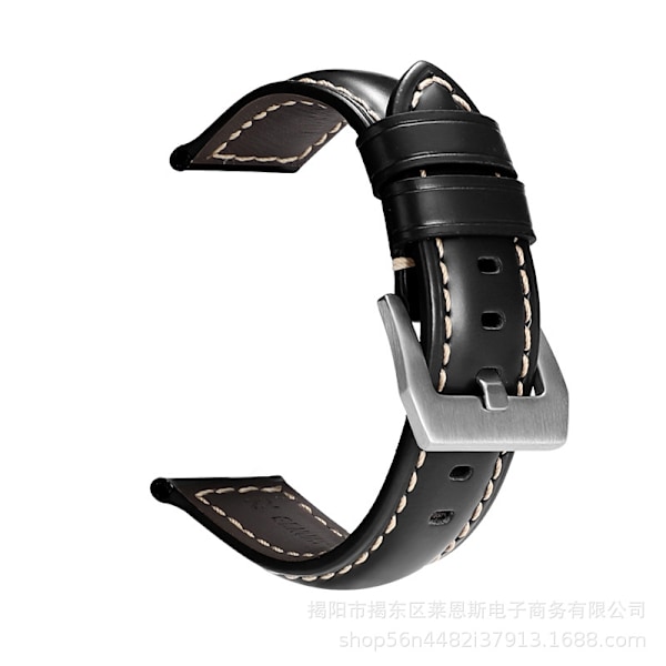 Urrem til Apple Watch iWatch Anvendelig interface 38-40-41mm HW-Glossy sort-Sølvspænde- PNH