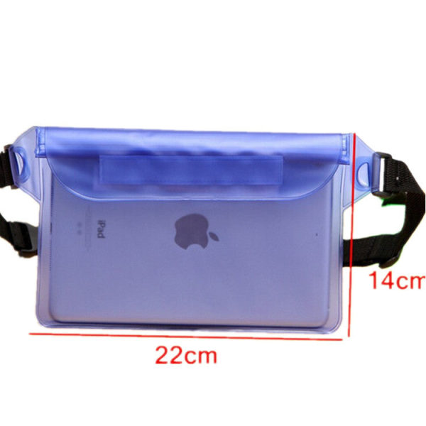 Fanny Pack juoksuhihna vyötärölaukun organizer Kolmikerroksinen tiivistetty vedenpitävä Dark Blue Average size