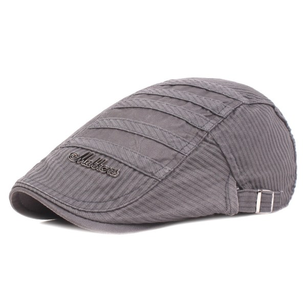 Baret Hat Beret Advance Hatte til mænd og kvinder Kunstnerisk ungdomshat Retro Peaked Cap Herrehat Gray Adjustable