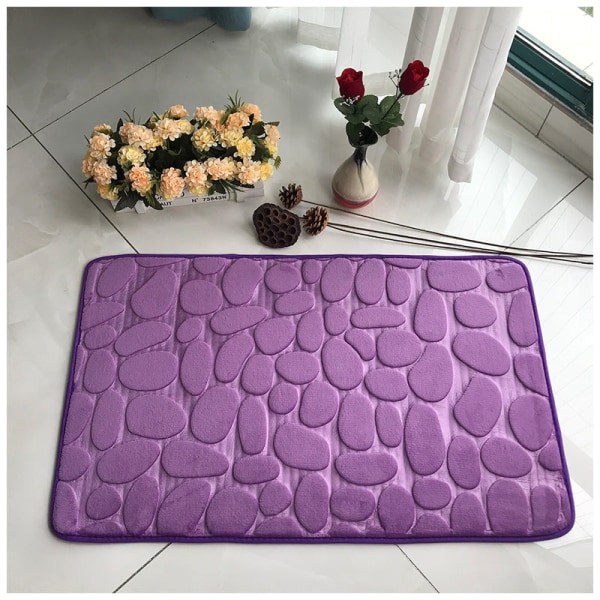 Badmatta Halkfri Absorberande Dusch Badrumsmatta Matta Flanell Hushåll Purple 40*60